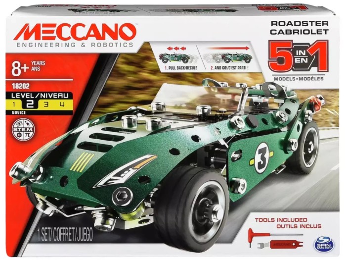 Meccano 5 in 1 Roadster Model Set