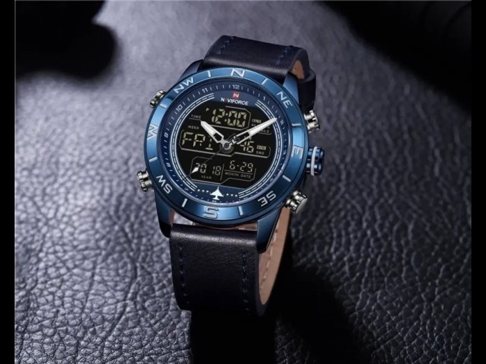 Naviforce 9144 Blue leather watch for men