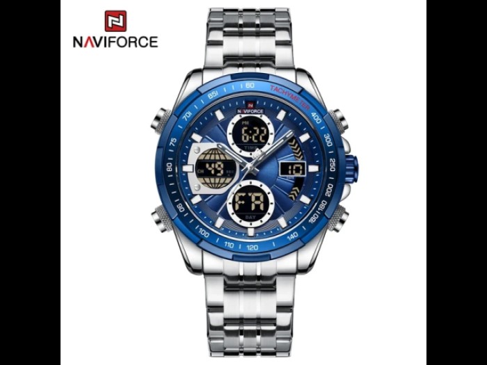 Naviforce 9197 Silver Blue SS watch for men